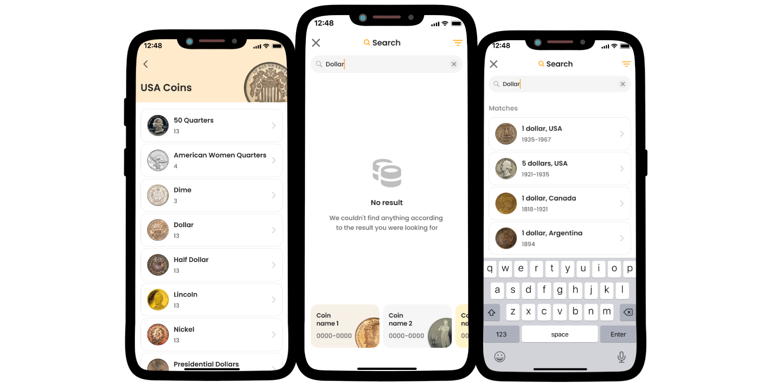 A screen from the Coin ID Scanner app, showing its features.